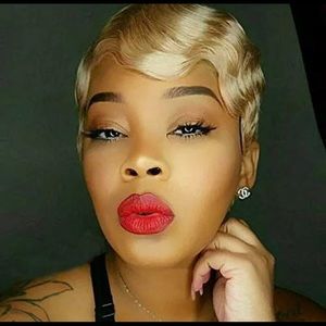 COPY - Short pixie cut finger wave human hair wig